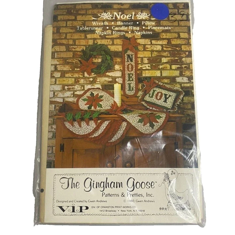 #7452 The Gingham Goose Noel Christmas Decor craft pattern